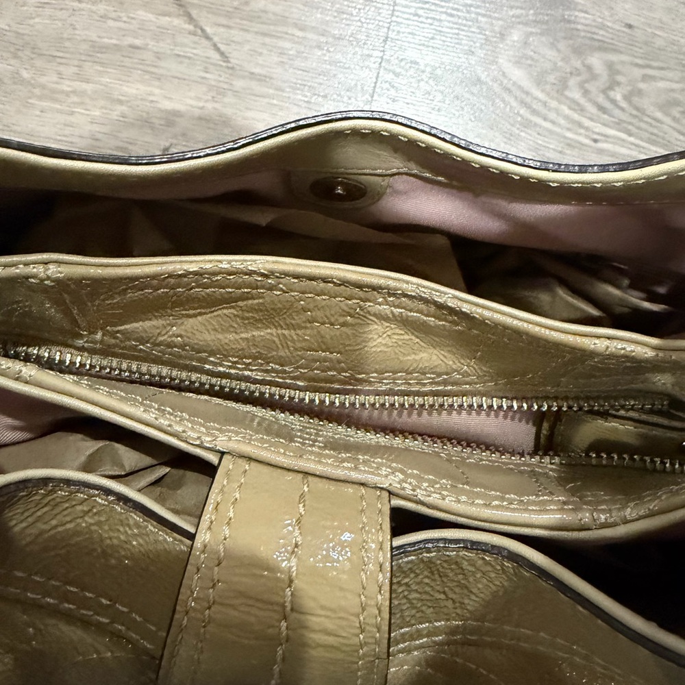 Coach Beige Textured Leather Shoulder Bag - Picture 3 of 5